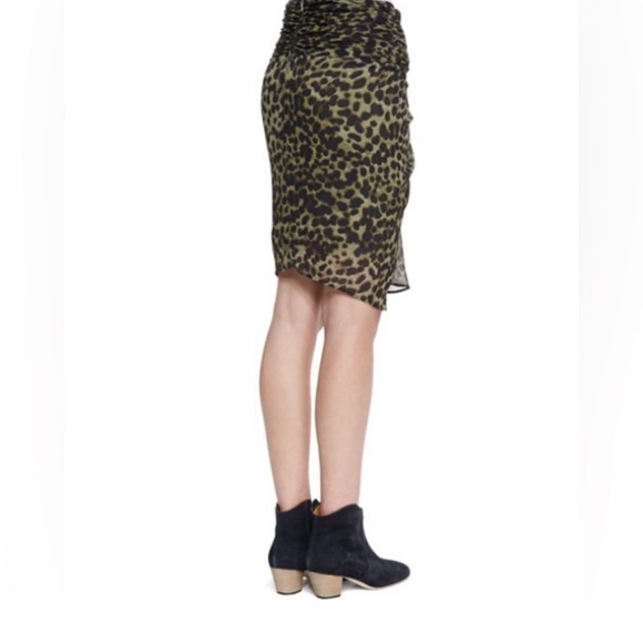 ISABEL MARANT ÉTOILE COLEEN GATHERED LEOPARD PRINT SKIRT. NEW - Picture 2 of 11
